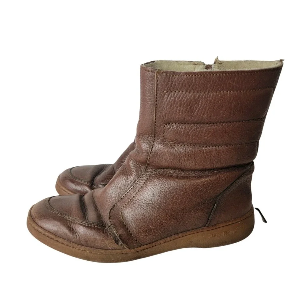 Vintage BATES Floaters‎ Boots 9.5 M Brown Leather Boots Wool Lining